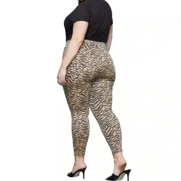 Good American | Good Waist Crop Tiger Print Jeans 15/33 NEW - Picture 4 of 15